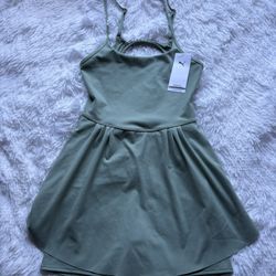 New Puma Move Cloudspun Sleeveless Mini Dress Womens Size Small Green Casual 