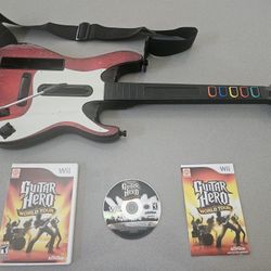 Guitar Hero Guitar & Guitar Hero World Tour Game For Wii