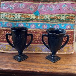 Black Glass Antique Vases