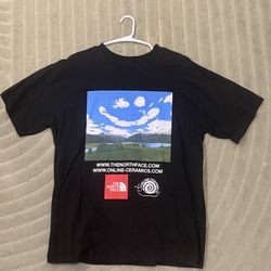 Mens The North Face x Online Ceramics Smile Sky Short Sleeve Tee T-Shirt Black Medium