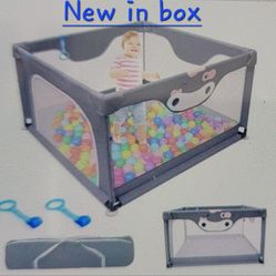 New In Box Baby Playpen Dog Whelping Box Portbale Toddler Activity Center Corralito De Bebe Nuevo Child Safety Gate / Puppy Dog Whelping Box