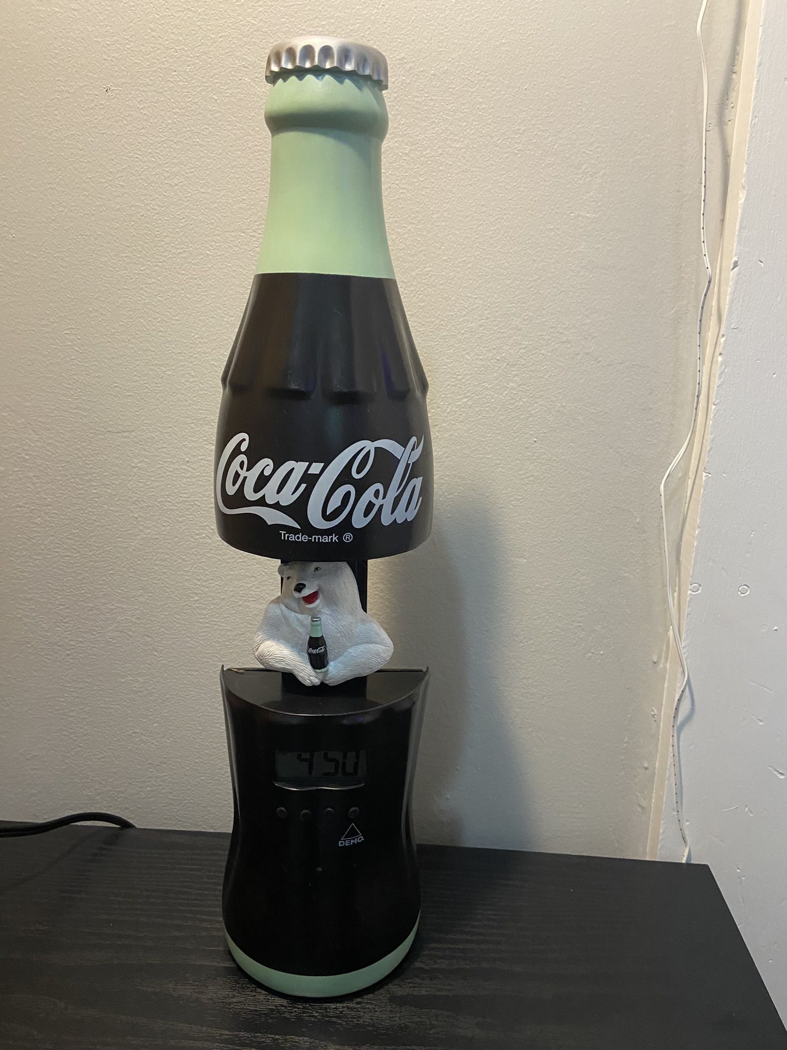 Coca Cola Bottle Musical Animated Wall Clock Tested And Working Vintage