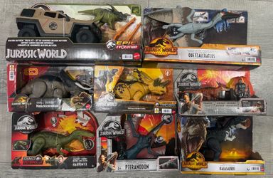 NEW Jurassic World Lot of (8) Dinosaur Figure Sets & Truck Set-$175