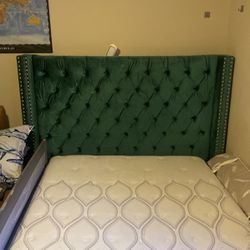 Green bed frame