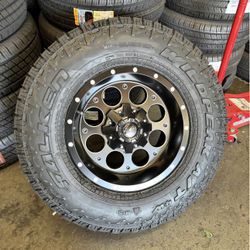 Fuel D525 Revolver 17x9 6x135 6x139.7 +01 Rims Tires Silverado Sierra 4Runner Tacoma GX460 GX470