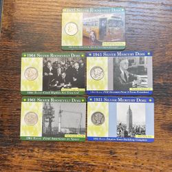 5 SILVER DIME TIMELINE CARDS! 🇺🇸
