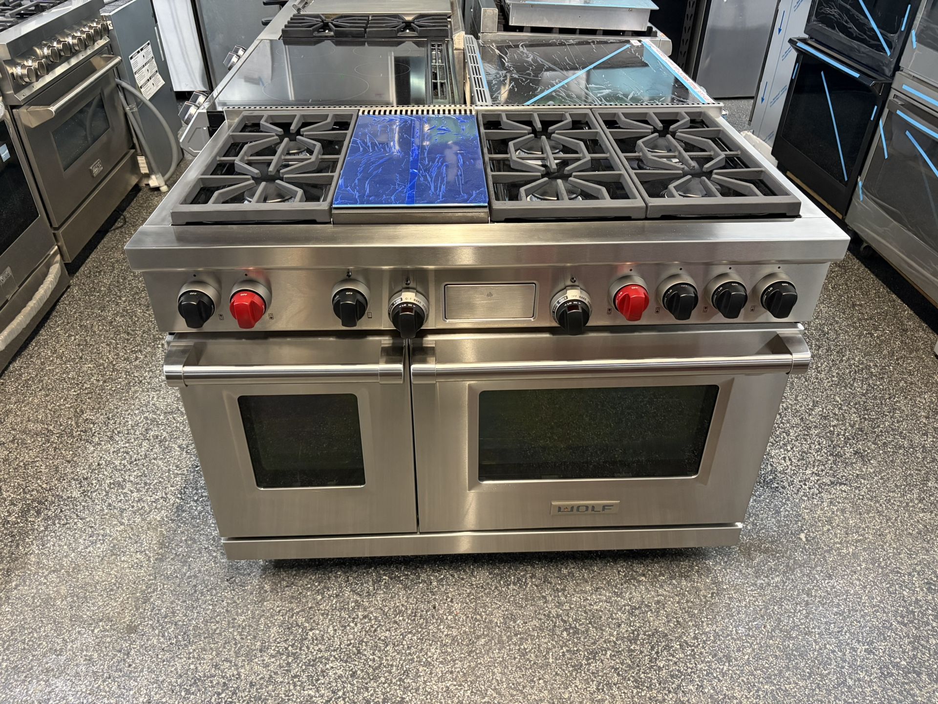 Stainless Steel Wolf 48 Inch Range Stove Dual Fuel 6 Burners