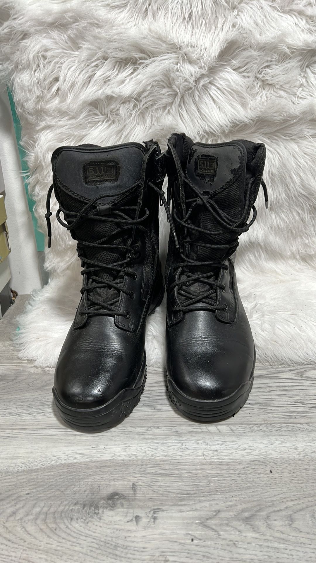5.11 Tactical Boots 511 Atac 2.0 Lace-up &Side Zip 8" Shield Black Leather Sz 13