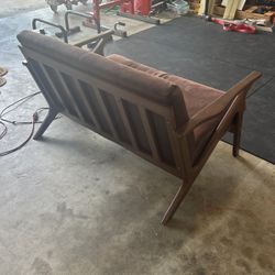 leather and bamboo loveseat
