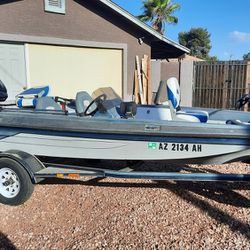 16 Ft Fishing Boat. with Mercury 60 Hp Outboard