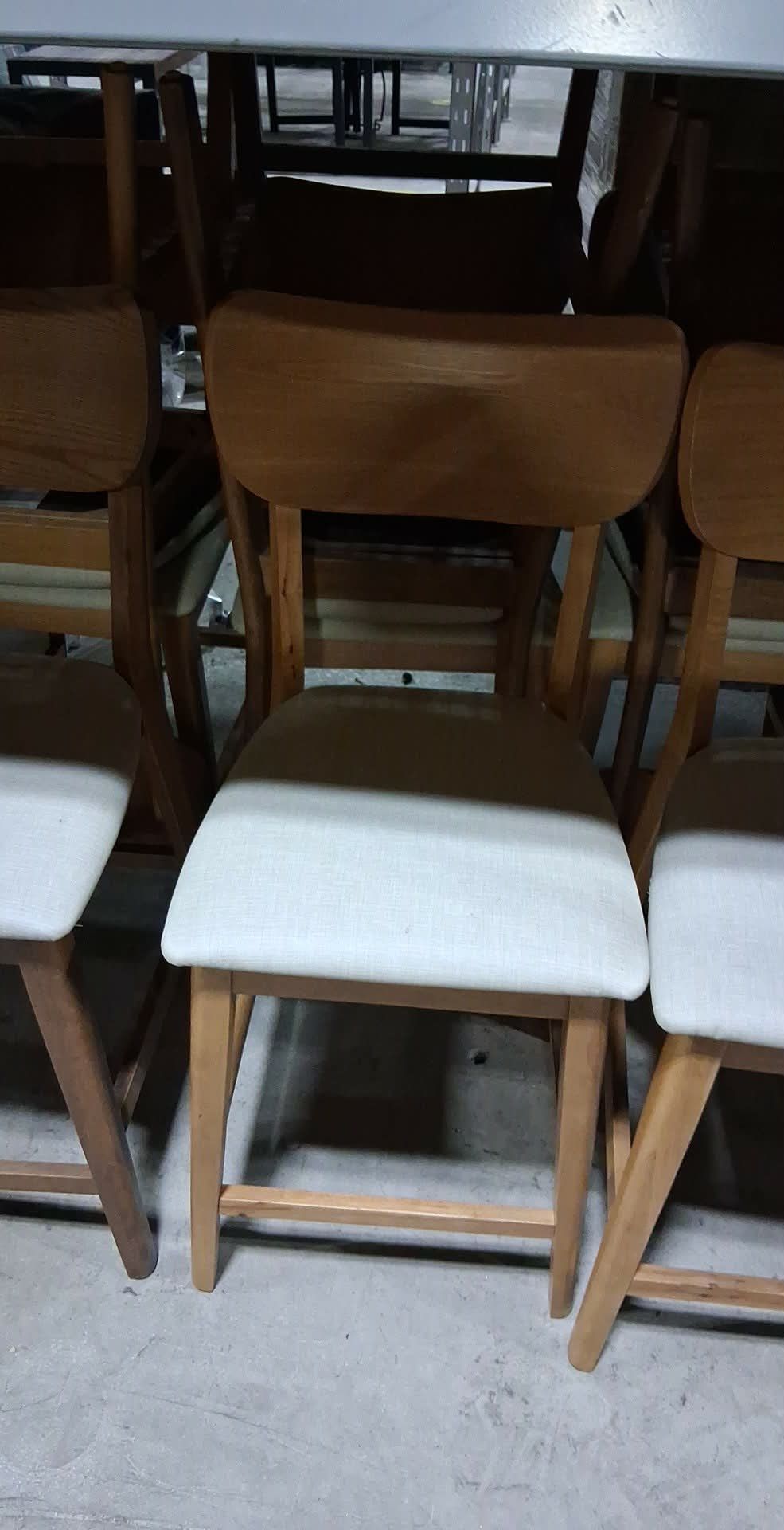 Wooden Chair With White Fabric Must Go!