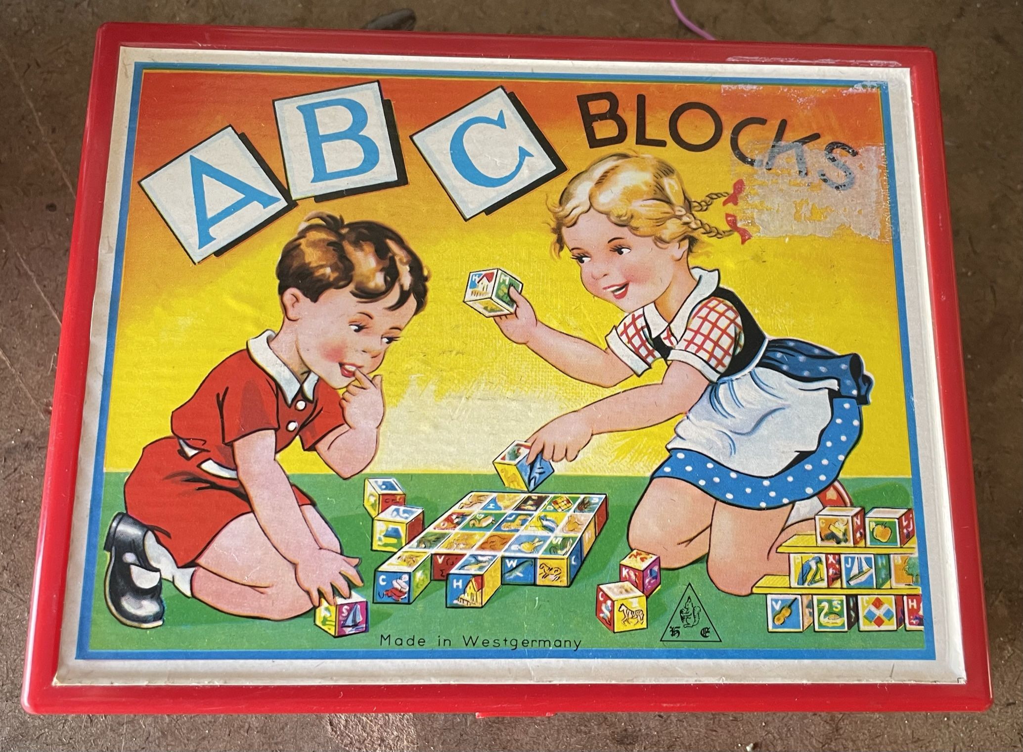 Vintage Child’s Block puzzle set made in West Germany