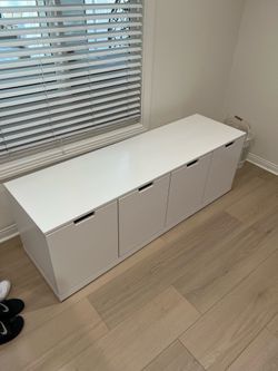 IKEA NORDLI White 4-Drawer Low Dresser / Storage Console – 63” Wide