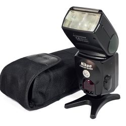 Nikon SB-80DX Shoe Mount Flash w/ Stand & Bag - Tested & Working! - DSLR & SLR Cameras