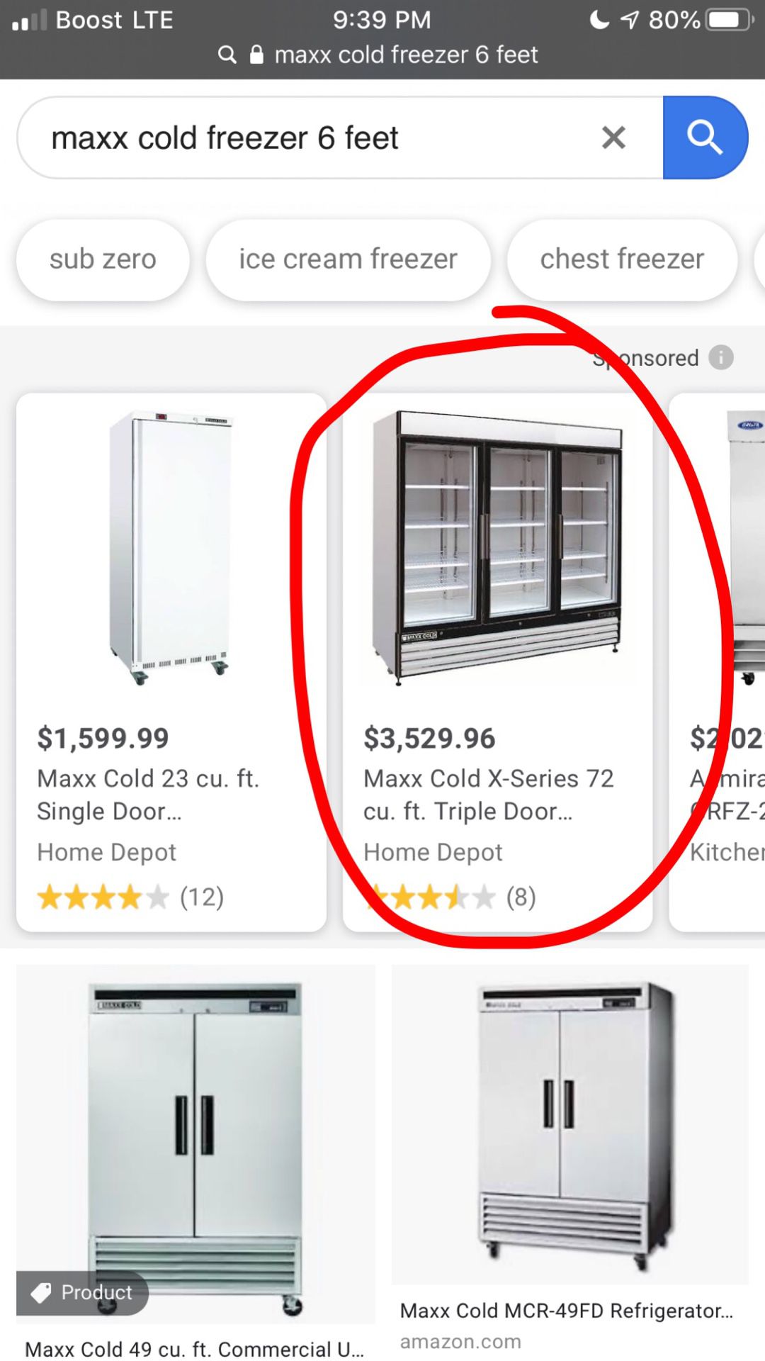 Maxx cold freezer