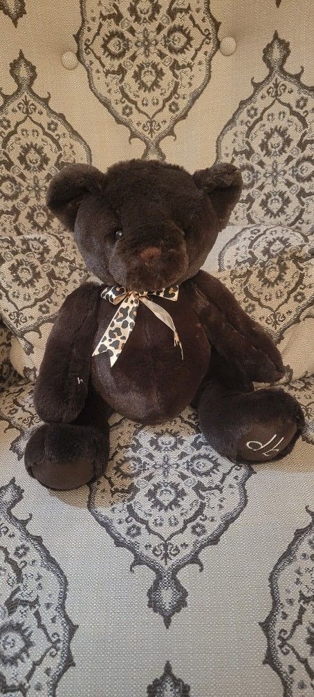 Dennis Basso Chocolate Brown Plush Teddy Bear Stuffed Animal