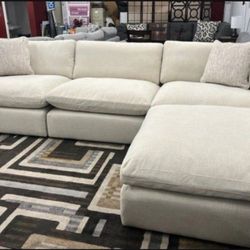 Oversized LUXURY Feather Cloud 140" Four Piece Sectional Sofa Couch
