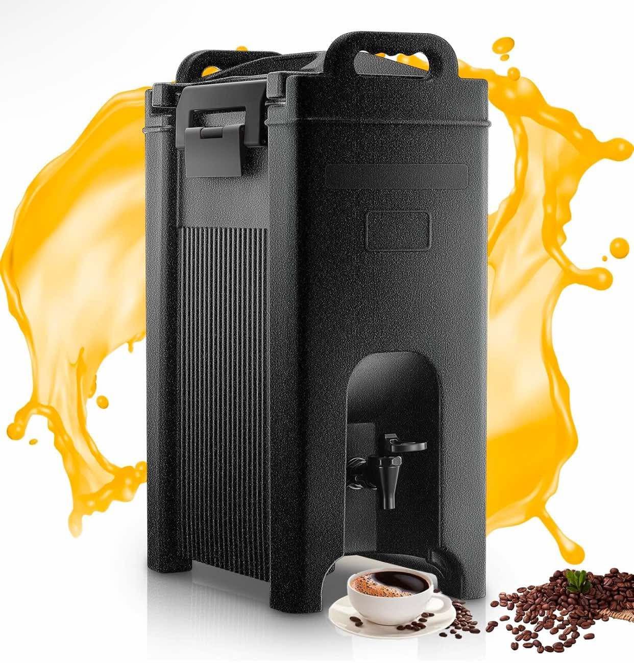 Insulated Beverage Dispenser 5-Gallon, Food-Grade Material Cold and Hot Drink Container with Faucet, Handles, Commercial Drink Dispenser Cooler for Co