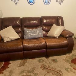 Brown Leather Recliner Couches 