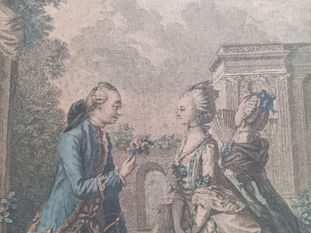 French Antique Fashion Prints Mid 1800