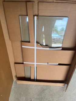 2 New custom glass cut shelves for bathroom