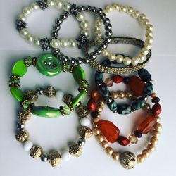 ALL FOR $25  FASHION JEWELRY BRACELET LOT VINTAGE TO NOW ASSORTED TYPES & MATERIALS 🌸🌼🌺 ESTATE FIND JEWELRY VINTAGE TO FASHION 