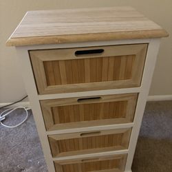 White Wood 4-Drawer Storage Cabinet