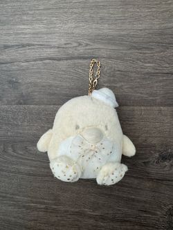 sanrio tuxedo sam white series plush keychain