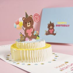Birthday 3D Pop-up Greeting Card with Envelope