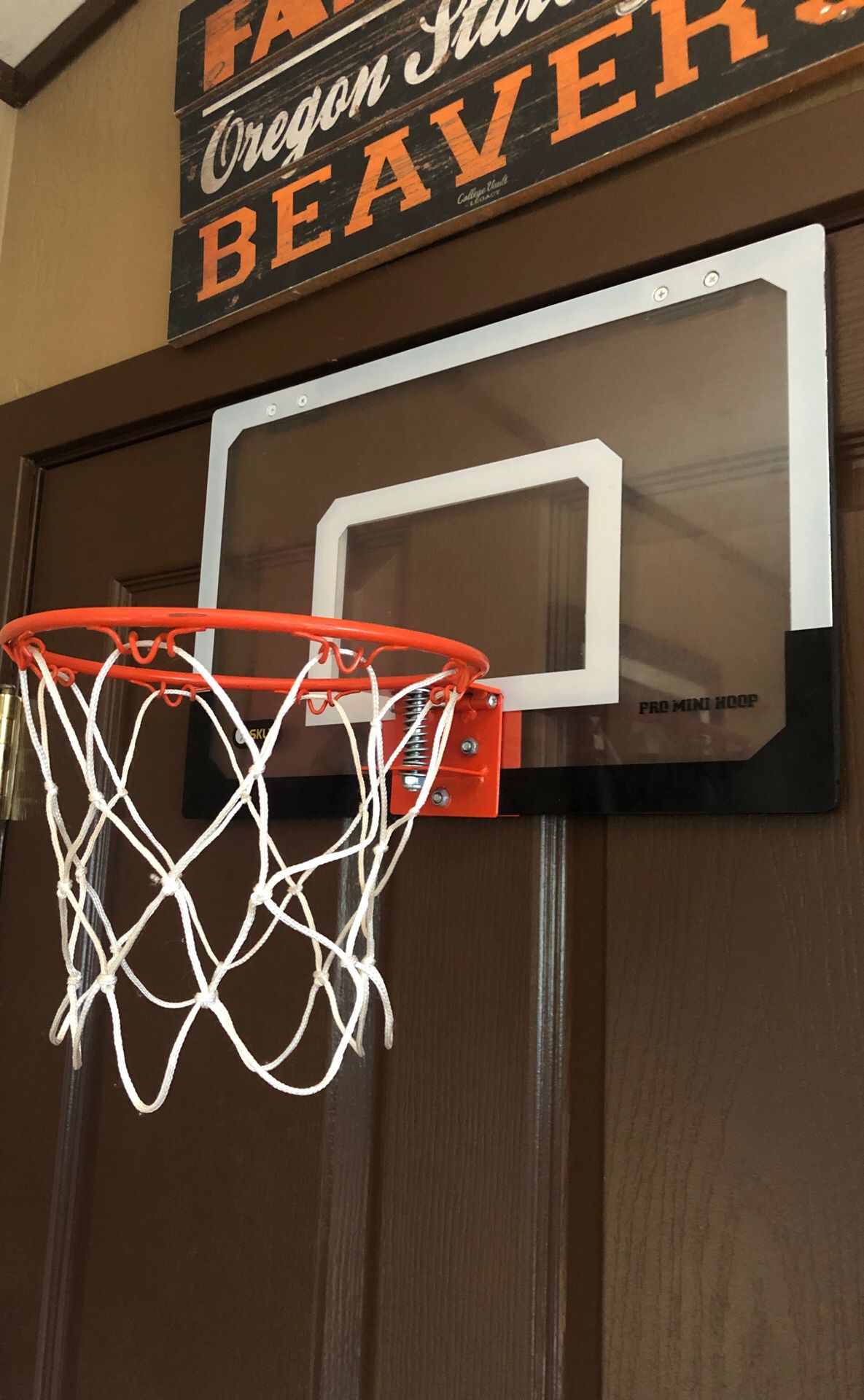 Indoor basketball hoop