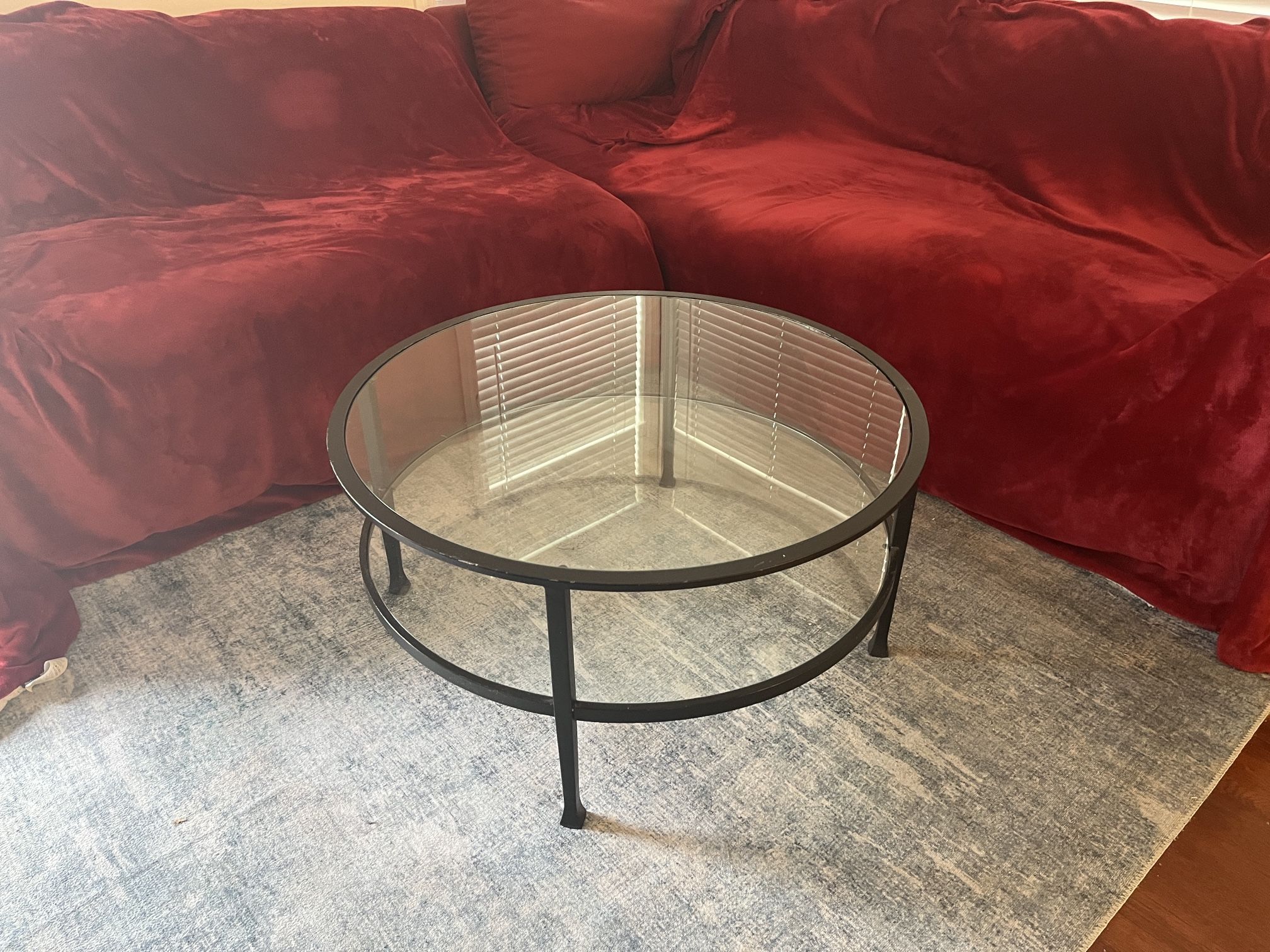 Round Glass Coffee Table 36 Inch
