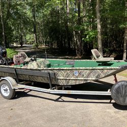 16ft 48” Wide Boat 25hp Side Console Boat