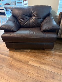 Brown Genuine Leather Chair - Free