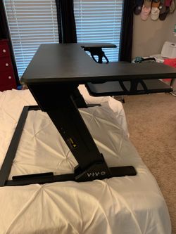 VIVO Black 36" Adjustable Standing Desk Monitor Riser