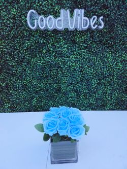 Light Blue Floral Decor