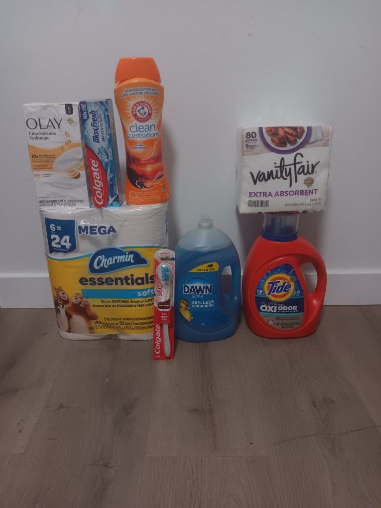 Dawm ,tide,charmin,olay