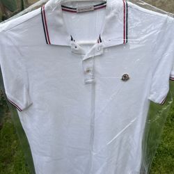 Mens MoncleR White Polo 