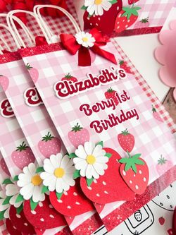 Berry first birthday bags