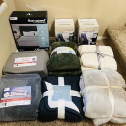 Brand new Queen blankets and heated blankets. $30 each or all for $200. :) Higley and ray. 
