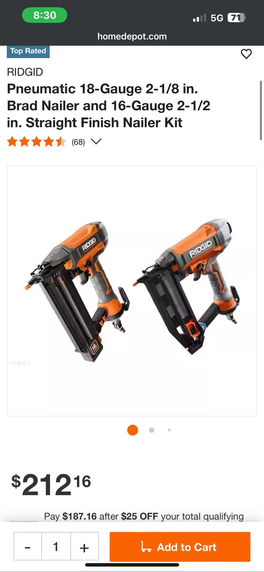 Rigid Staple And Finish Nail Gun (2 Guns)