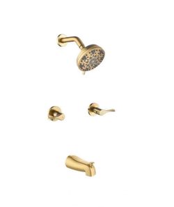 DIFEINI 2 Handles Shower Faucet Set with Tub Spout Bathtub Shower Faucet Combo Set Shower System Complete Tub and Shower Trim Kit Wall Mounted Shower 