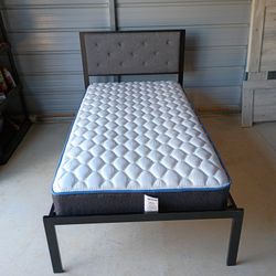 Twin Size Bed Frame With pillow top Mattress ( Free Delivery If Needed)