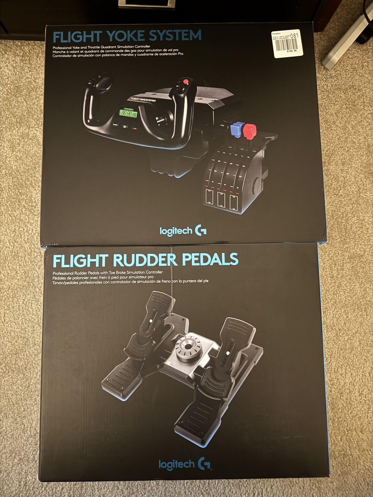 Logitech Flight System (Yoke + Throttle + Rudder Pedals)