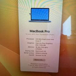 2017 Macbook pro with touch bar