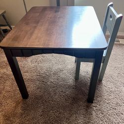 Kids Brown Table & Grey Chair