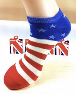 3 Pairs American Flag Low Cut Socks Crew Socks Men and Women Graphic Print Sock