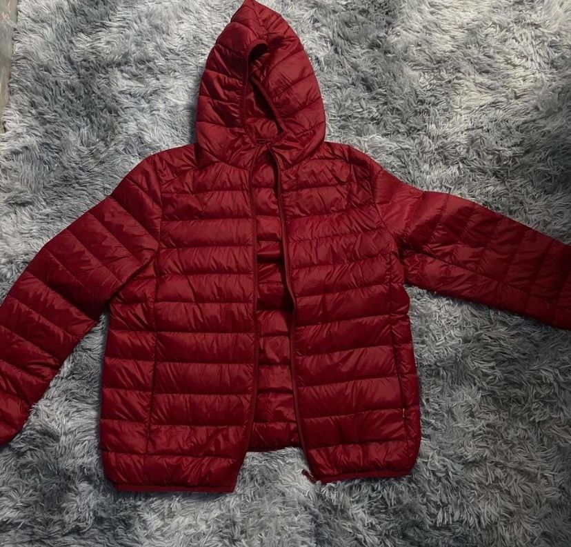 Slim Red Puffer Jacket