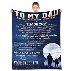 Brand New In Pack Special Blanket For Dad From Daughter. Perfect Father’s Day