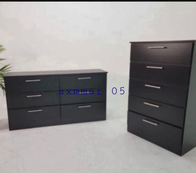 2 Pieces Dresser With Chest New Available In 4 Different Colors White Dark Brown Gray And  Black  Same Day Delivery 350$