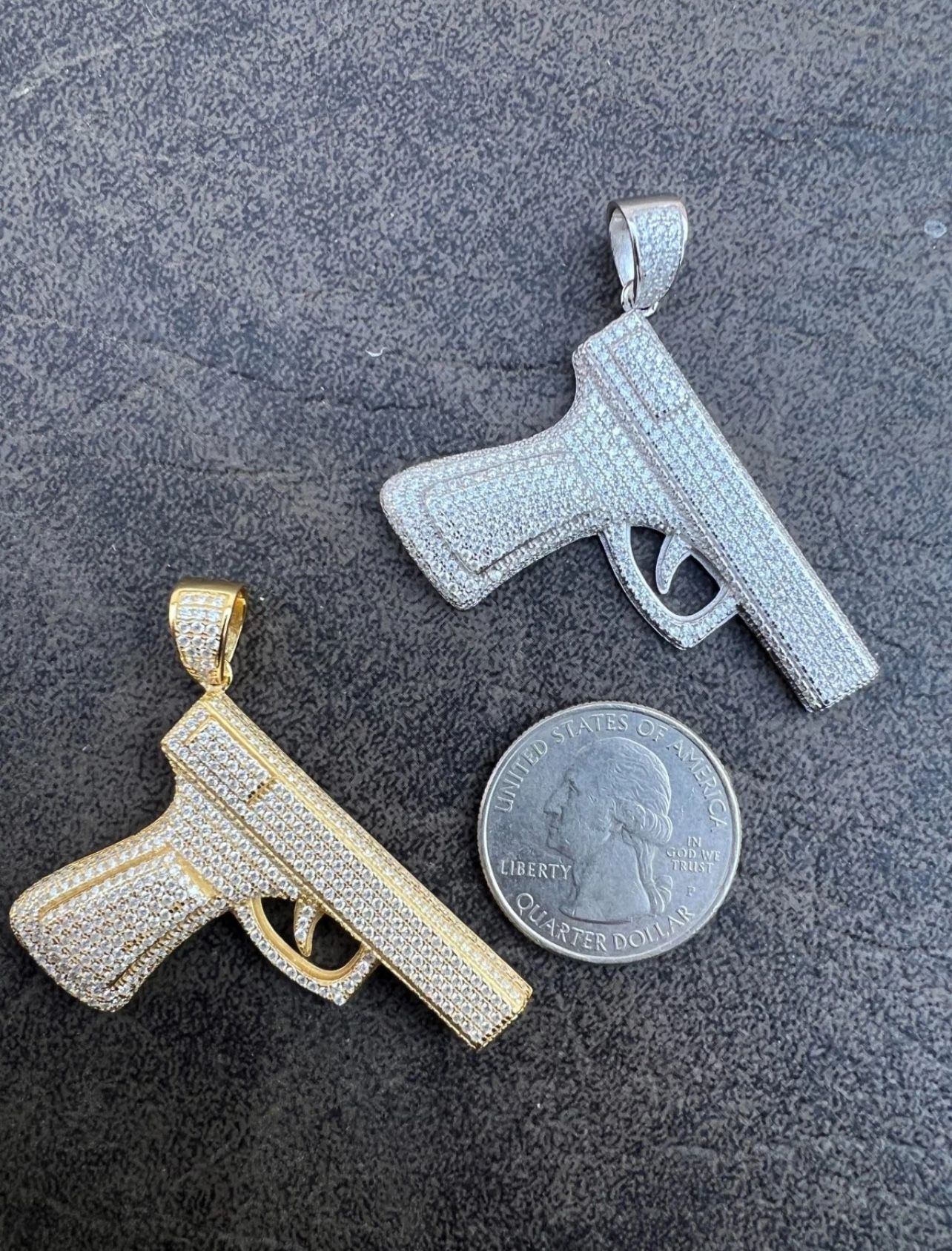 Moissanite Glock Pendant passes Diamond tester